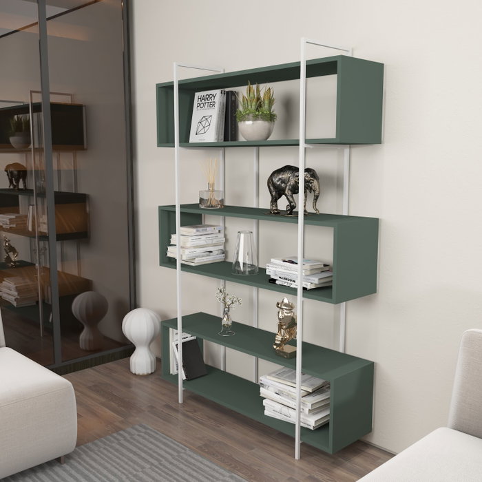Hanah Home Estantería Verde y Blanco